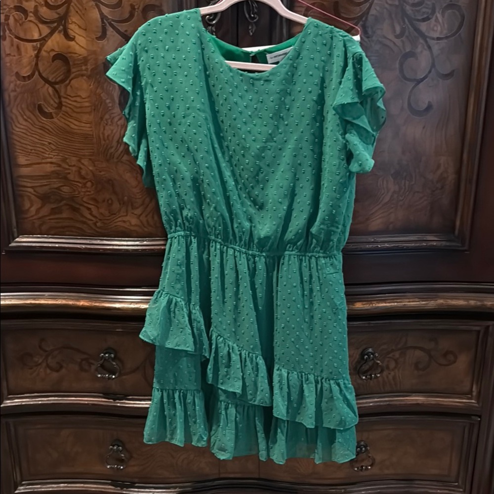 Eesome Green Ruffle Dress